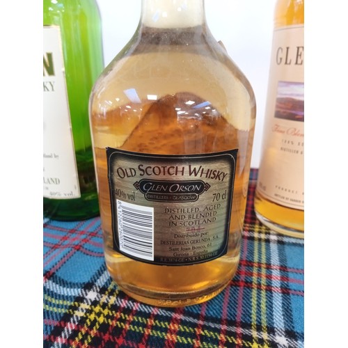 26 - 3 bottles of whisky Glen Gorse 40 vol 70cl, Glen Orson 70cl 40 vol & Glendon 70 cl 40 vol