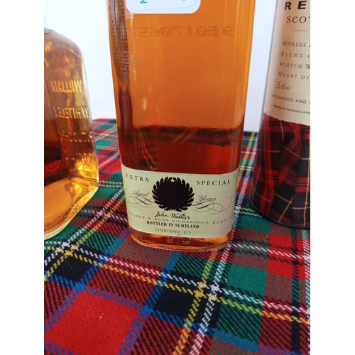 42 - 3 bottles of whisky Meikles reserve scotch whisky 35cl 40 vol, House of Lords whisky with no label 8... 