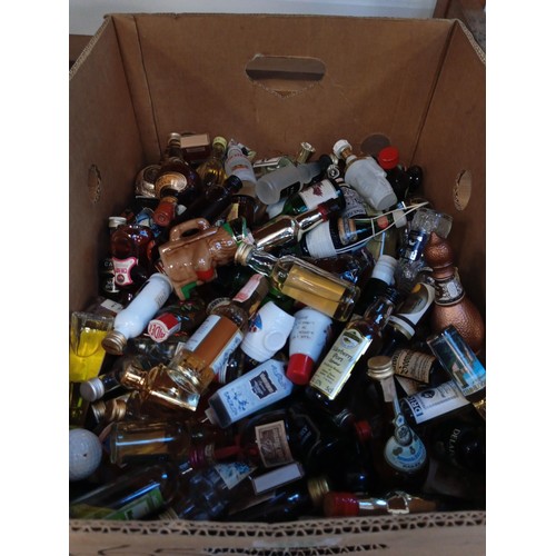 55 - Large selection of miniatures to include liqueurs, Peach Schnapps and various alcohol and different ... 