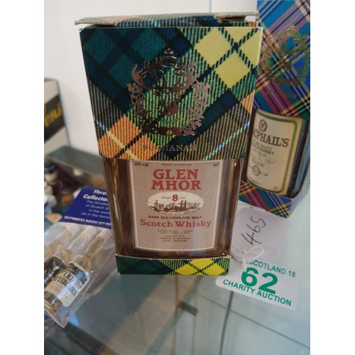 62 - Glen Mhor 8 year old & MacPhails 10 year old pure malt scotch whisky from Islay both 5cl 40 vol & 3 ... 