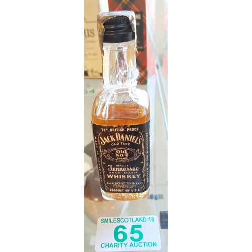 65 - Miniature Jack Daniels 78% British proof very old bottling