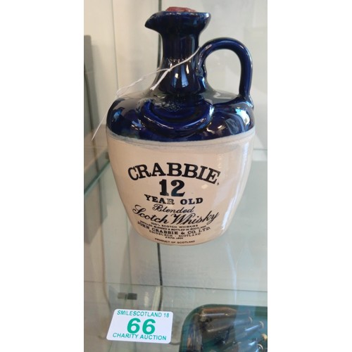 66 - Very rare blue top Crabbies 12 year old flagon (empty)