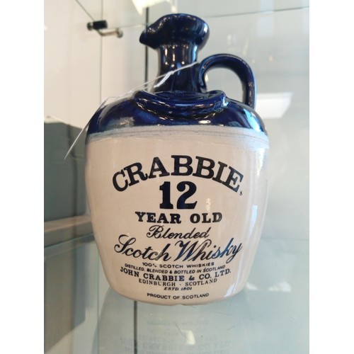 66 - Very rare blue top Crabbies 12 year old flagon (empty)