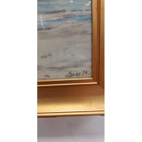 88 - 2 Paintings by S.O.N two seascape paintings