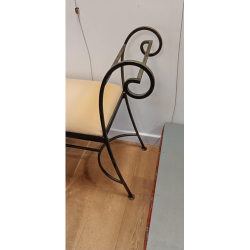 89 - French style classical form iron formed bench