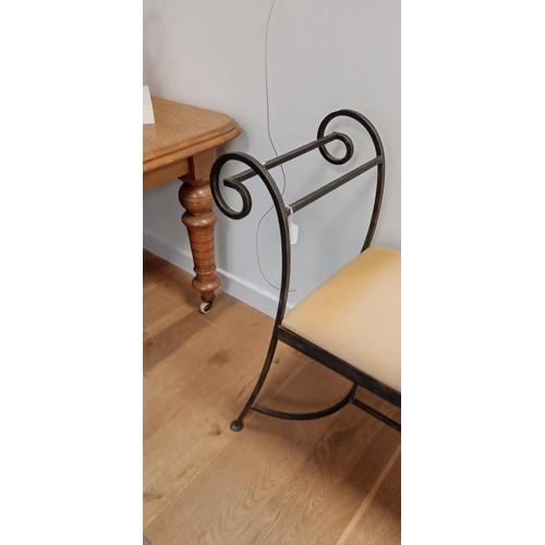 89 - French style classical form iron formed bench