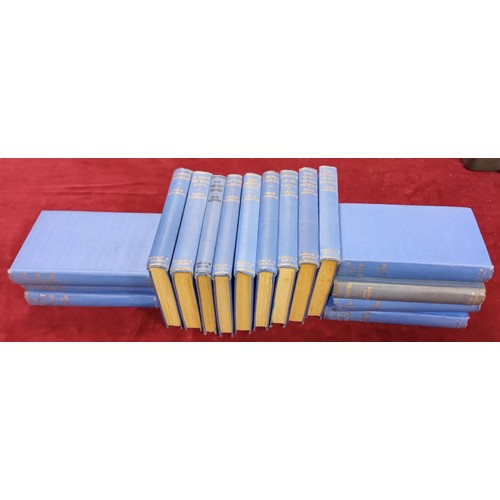 120 - Mills & Boon 16 volumes by Jack London in mainly blue cloth and gilt lettering to spine, dates circa... 