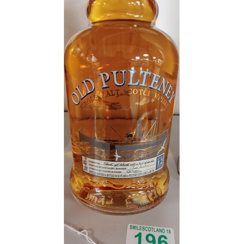 196 - Old Pulteney 12 year old malt scotch whisky in original tube 70cl 40 vol