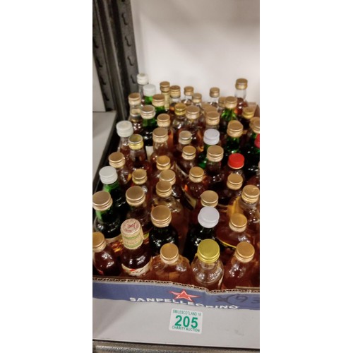 205 - Selection of miniature whisky and others