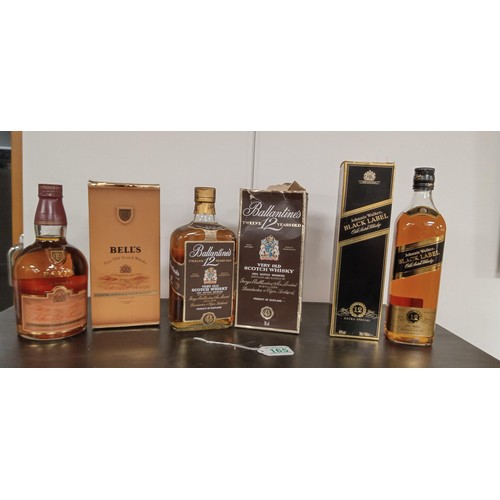 165 - 3 bottles 12 year old Bells whisky 75cl 43 vol, Ballantines 12 year old Old Scotch whisky 75cl & Joh... 