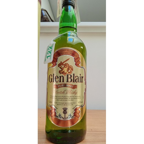 122 - Glen Blair pure malt whisky in original tube 1L 40 vol