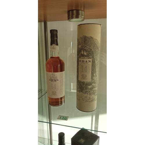 130 - Oban 14 year old single malt whisky in original tube 43vol 75cl