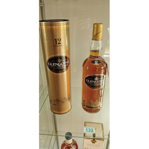 132 - Glen Goyne single highland malt scotch whisky 12 year old in original tube 1L 43 vol