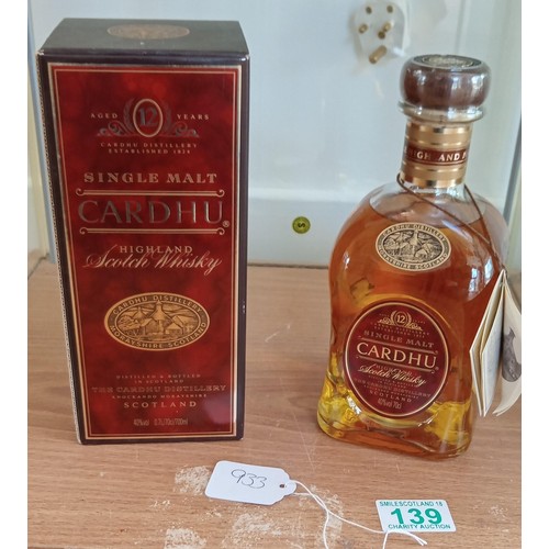 139 - Cardhu single malt 112 year old 40 vol 70cl in original box