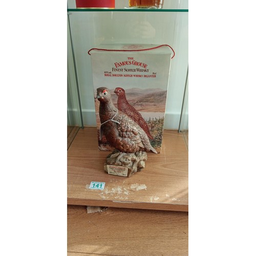 141 - Famous Grouse Royal Doulton liquor bottle decanter in original box unopened 43 vol 75cl