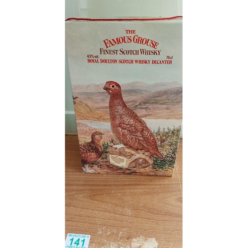 141 - Famous Grouse Royal Doulton liquor bottle decanter in original box unopened 43 vol 75cl