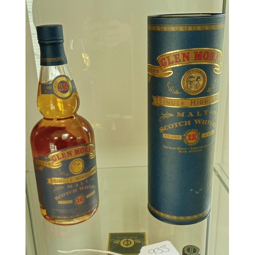 161 - Glen Moray single highland malt whisky 12 year old Elgin Classic 70cl 40 vol in original tube