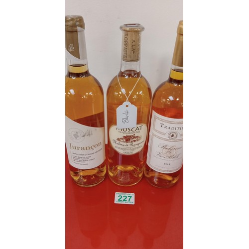 227 - Muscat, Jurancon & one other wine