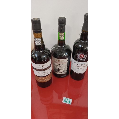 228 - 3 bottles of port to include Taylor 2008