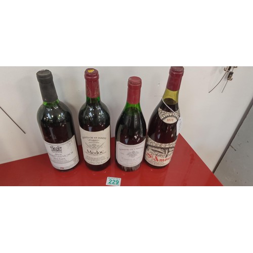 229 - 4 bottles of vintage red wine