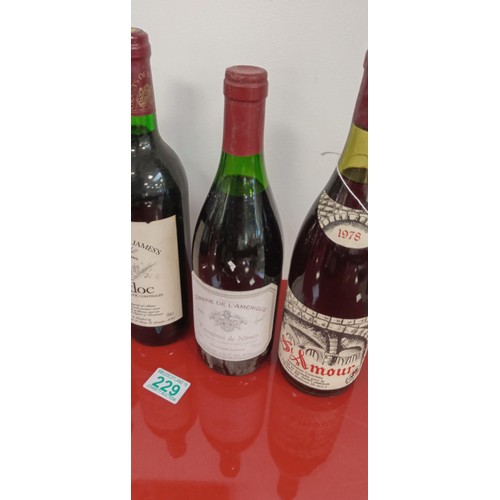 229 - 4 bottles of vintage red wine