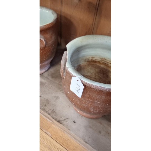 255 - 4 salt glazed pots