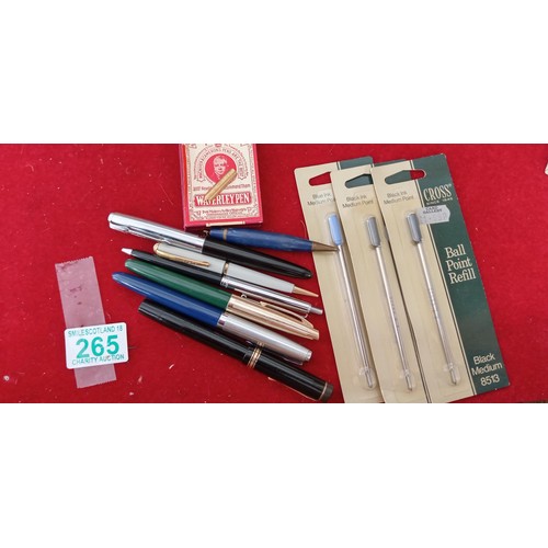 265 - Selection of vintage pens to include PaperMate, Queensway, Vis Pen and more