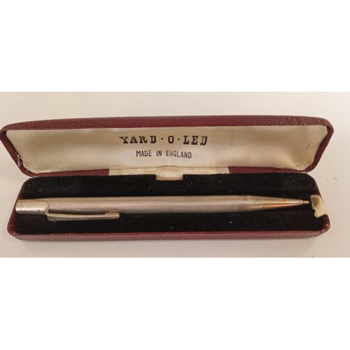 266 - Vintage Yard of lead propelling pencil silver hallmarked & one other sterling silver but in a yard o... 