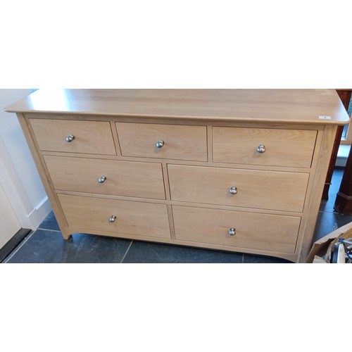 2 - Limed oak 3 over 4 drawer side board