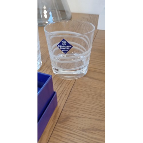 20 - Edinburgh Crystal whisky tumblers & boxed sherry glasses