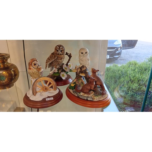 45 - 3 Border Fine Arts owl ornaments