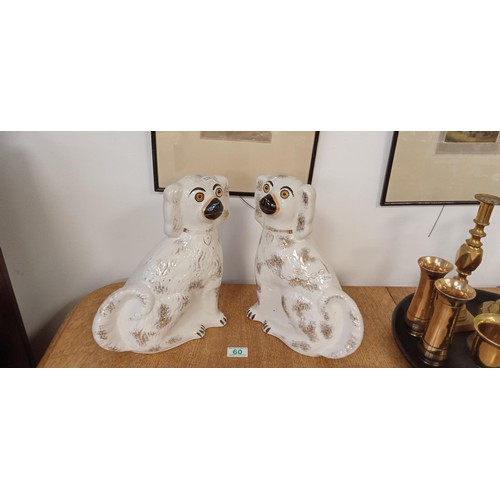 60 - Pair of glass eyed wally dogs