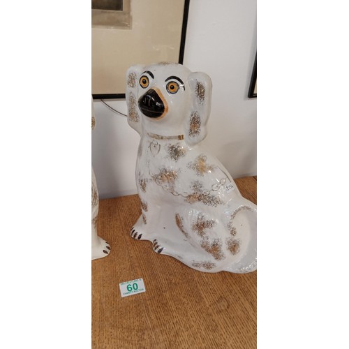 60 - Pair of glass eyed wally dogs