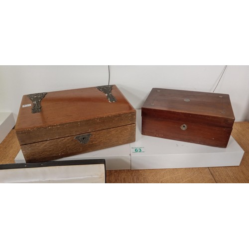 63 - Vintage writing box and one other