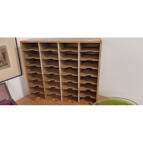 64 - Vintage pigeonhole wooden cabinet