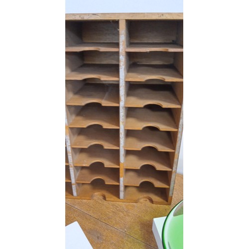 64 - Vintage pigeonhole wooden cabinet