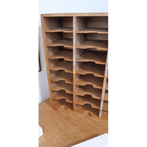 64 - Vintage pigeonhole wooden cabinet