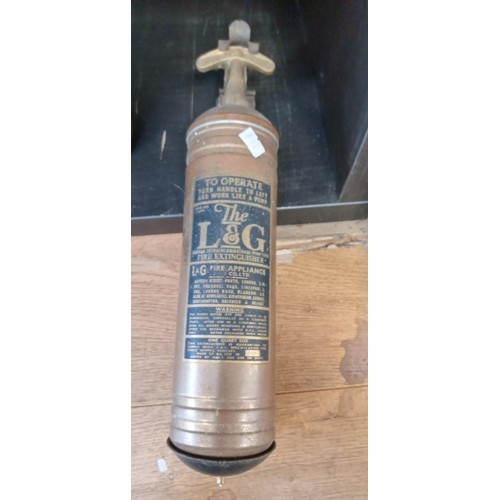 161 - 1960's Brass fire extinguisher & brass miners lamp