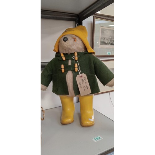 180 - Paddington Bear Gabrielle design with green coat and yellow boots & hat circa 1975