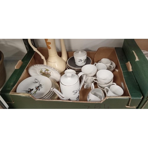 186 - 2 boxes to include Noritake tea set & Winterling tea set