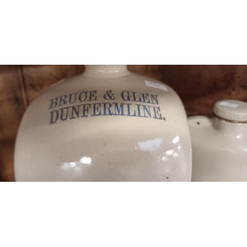 208 - Bruce & Glen Dunfermline salt glazed flagon plus salt glazed hot water bottle