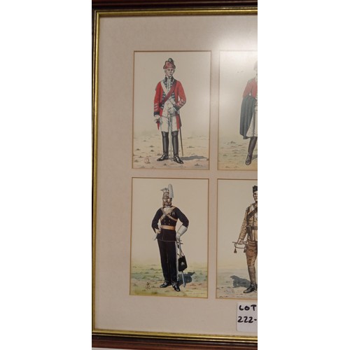 222A - Framed Alix Baker Military Regimental cards 17th/ 21st Lancers