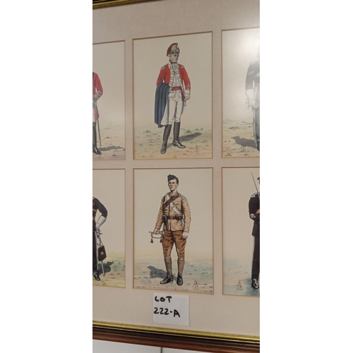 222A - Framed Alix Baker Military Regimental cards 17th/ 21st Lancers