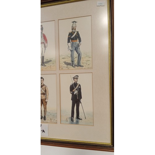 222A - Framed Alix Baker Military Regimental cards 17th/ 21st Lancers