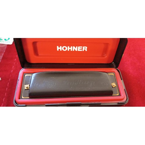 223 - Selection of vintage mouth organs Hohner Pro Harp, The Echo Super Vamper by M Hohner, Marine Band Ho... 