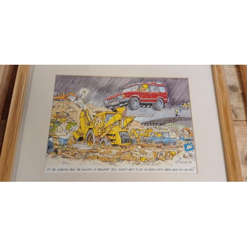 238 - 8 framed P Wilford Land Rover comedy prints