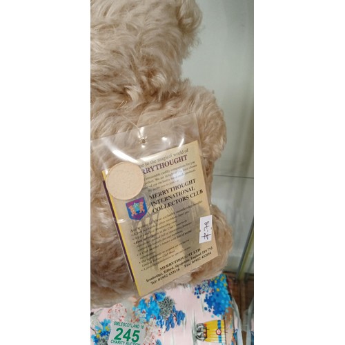 245 - Limited edition Merrythought teddy bear handmade in England No 475 of 1000