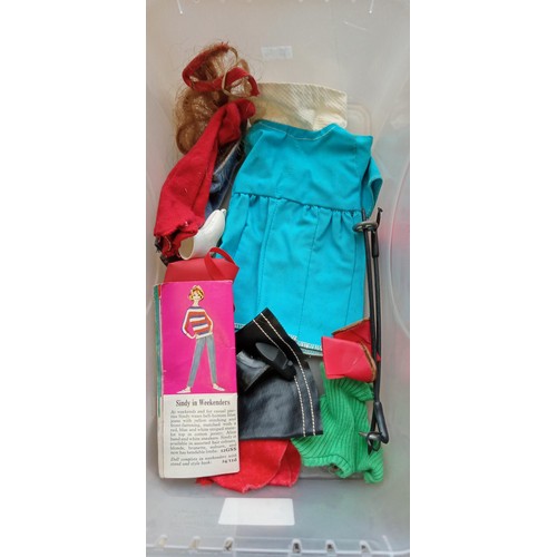 133 - 1960`s First Sindy doll in vintage ski outfit and clothes