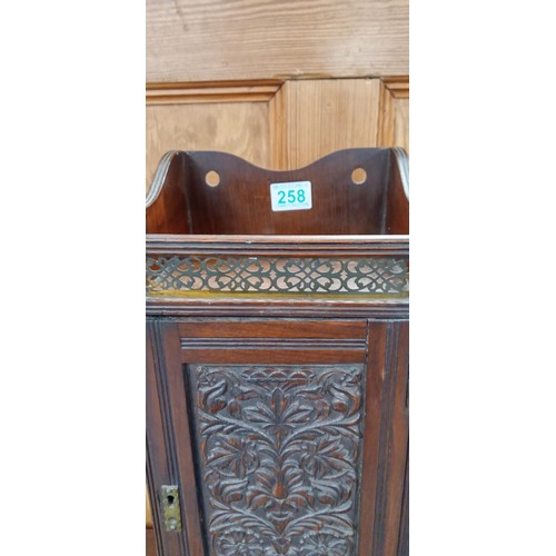 258 - Antique wooden pipe cabinet