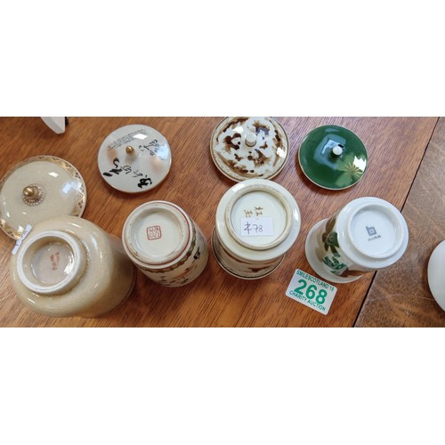 268 - Selection of Japanese teacups and vase